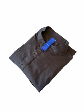 Kit and Ace Black Band Collar Shirt